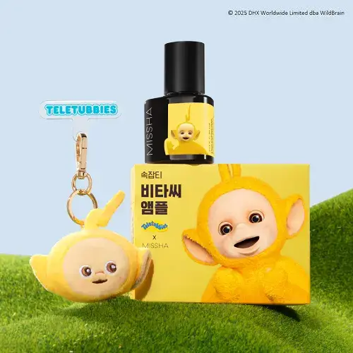 [NEW] 미샤 텔레토비 콜라보 비타씨플러스 잡티씨 탄력 앰플 30ml 키링 기획